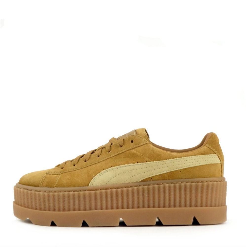 Puma Women's Tan Suede Platform Sneakers